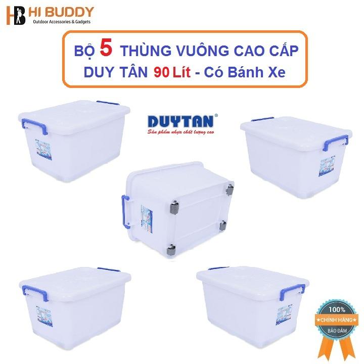 Combo 5 thùng nhựa duy tân có bánh xe 90 lít no.747
