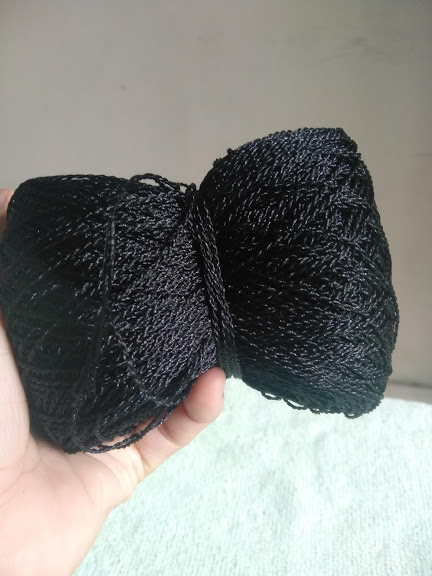 Chỉ dù thái sợi se tròn 1mm màu đen 100g