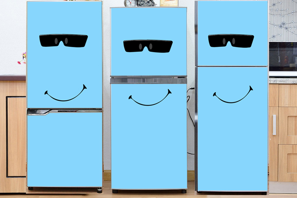 Decal dán tủ lạnh cao cấp - smile 2