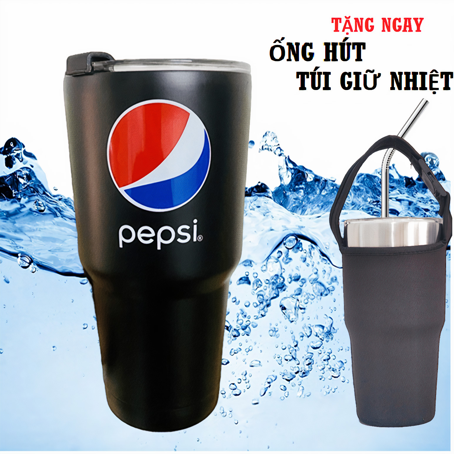 Ly giữ nhiệt inox 304 không rỉ thái lan + tăng kèm túi đựng và ống hút inox 304