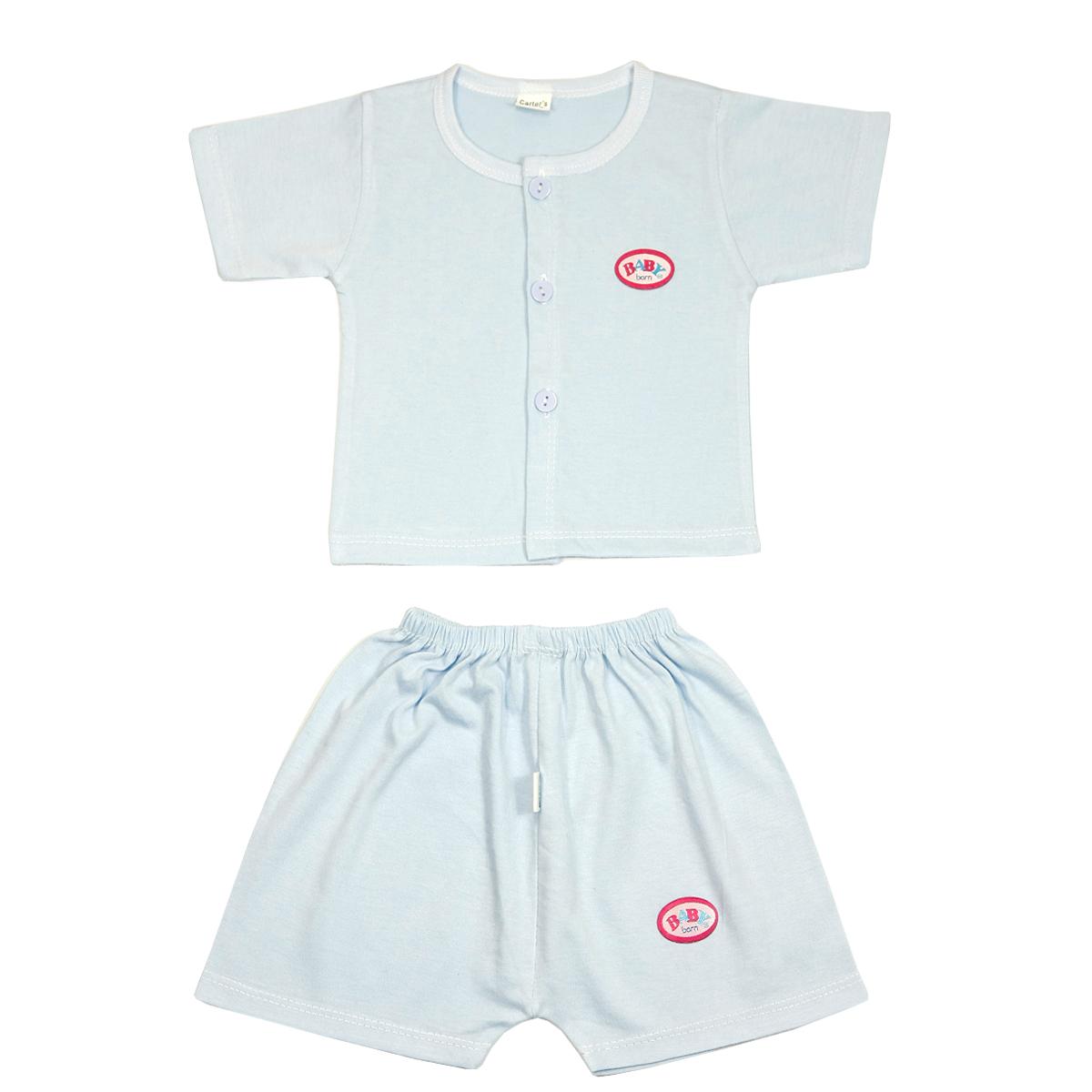 1 Bộ sơ sinh cộc tay màu cúc giữa chất cotton HÀNG ĐẸP mềm mịn an toàn cho bé sơ sinh - BSSCTM16 đồ sơ sinh bộ cộc tay