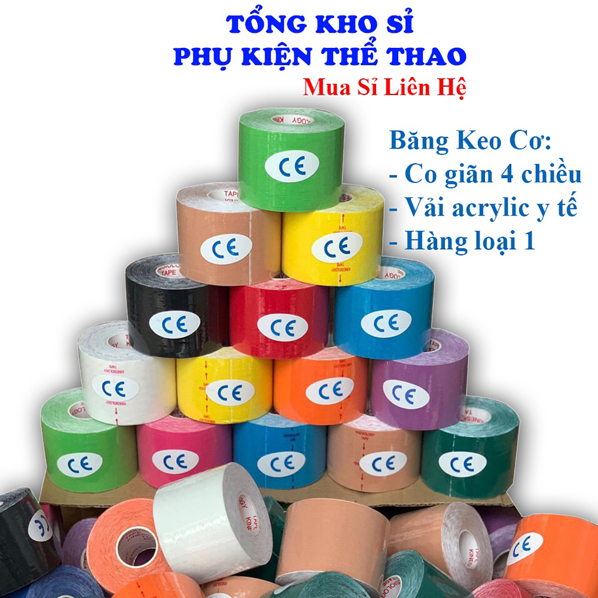 Băng dán cơ thể thao, băng keo dán cơ kinesiology / kinesio cao cấp