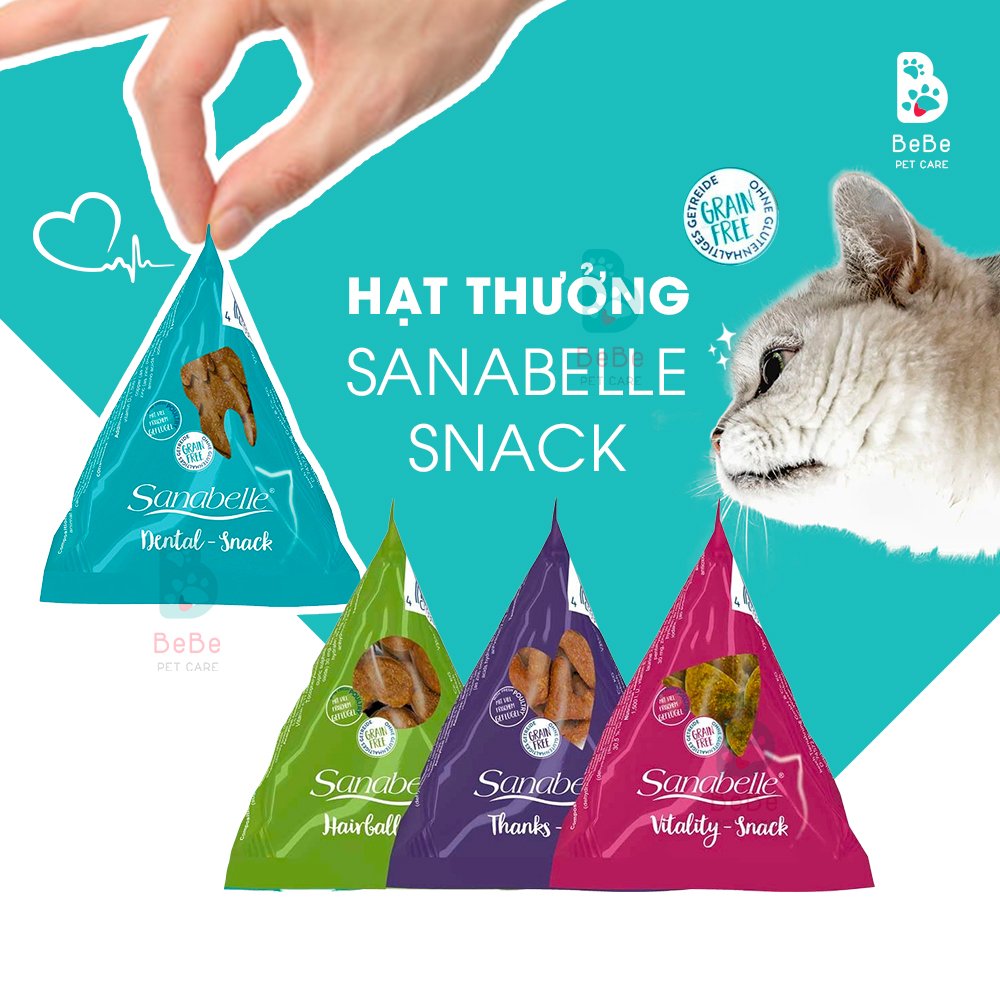 Sanabelle - snack hỗ trợ tiêu búi lông & giảm mảng bám răng cho các boss mèo - nhập khẩu từ đức