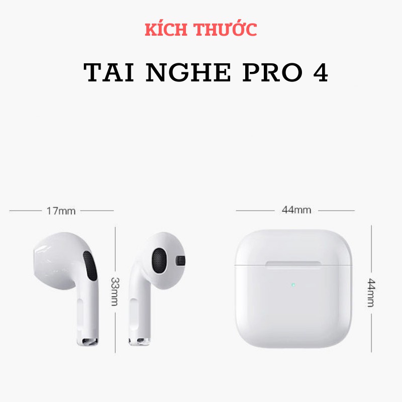 Tai nghe bluetooth nhét tai air pro 4, tai nghe không dây cảm biến, định vị, đổi tên, đa chức năng