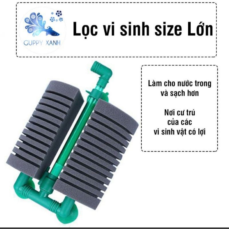 Lọc sủi vi sinh bio tam giác 1/4 cho hồ tép, cá cảnh