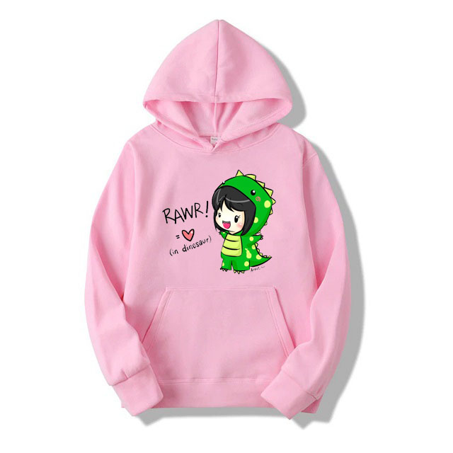 [TIK 67] Áo Hoodie Nam Nữ Thu Đông Ấm Áp Chất Nỉ Tàu In Khủng Long RAW Xinh Cute Mặc Đi Học Đi Chơi - Áo Hoodies Phong Cách Hàn Quốc