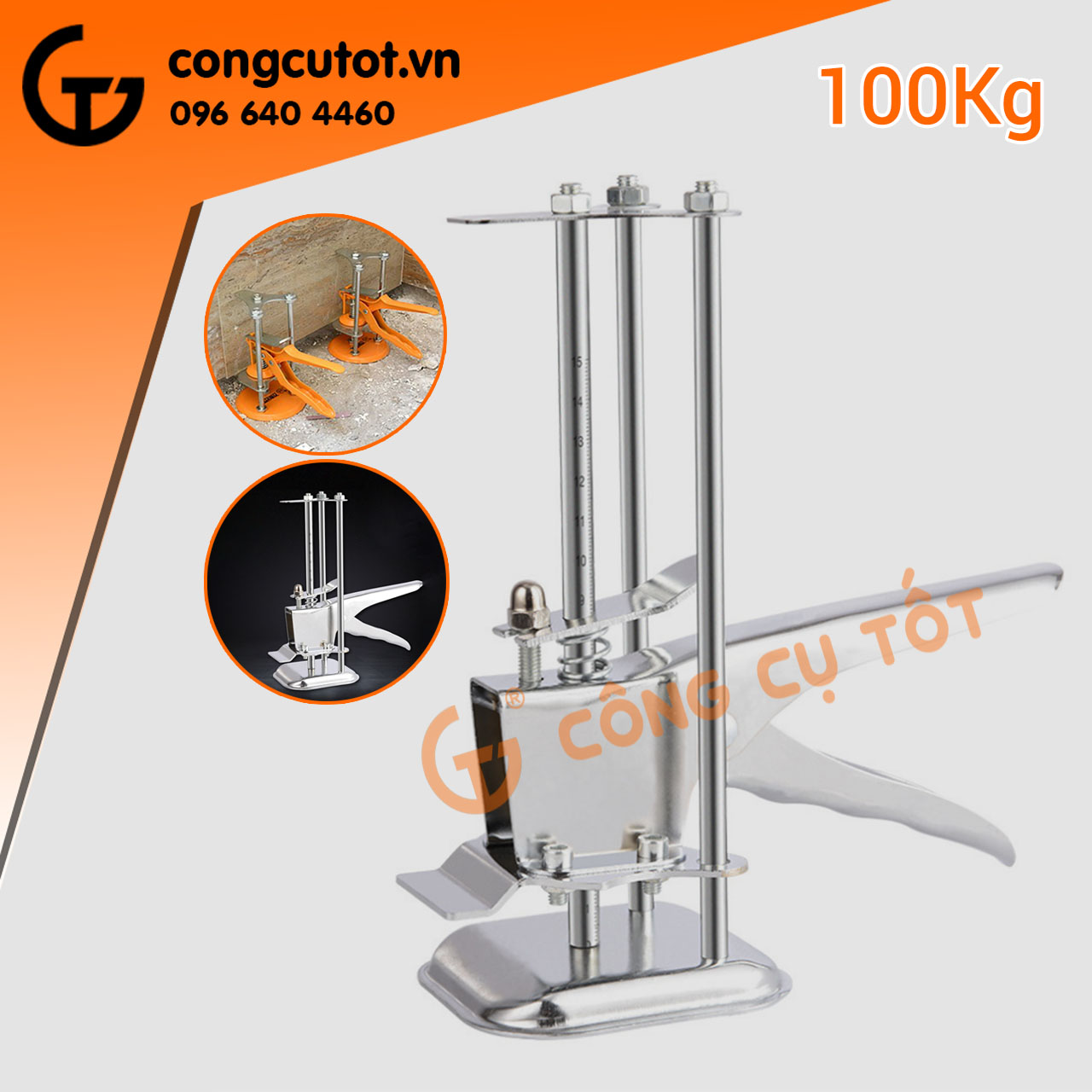 Kích kê gạch ốp tường 3 trụ bóp tay chịu tải 85kg