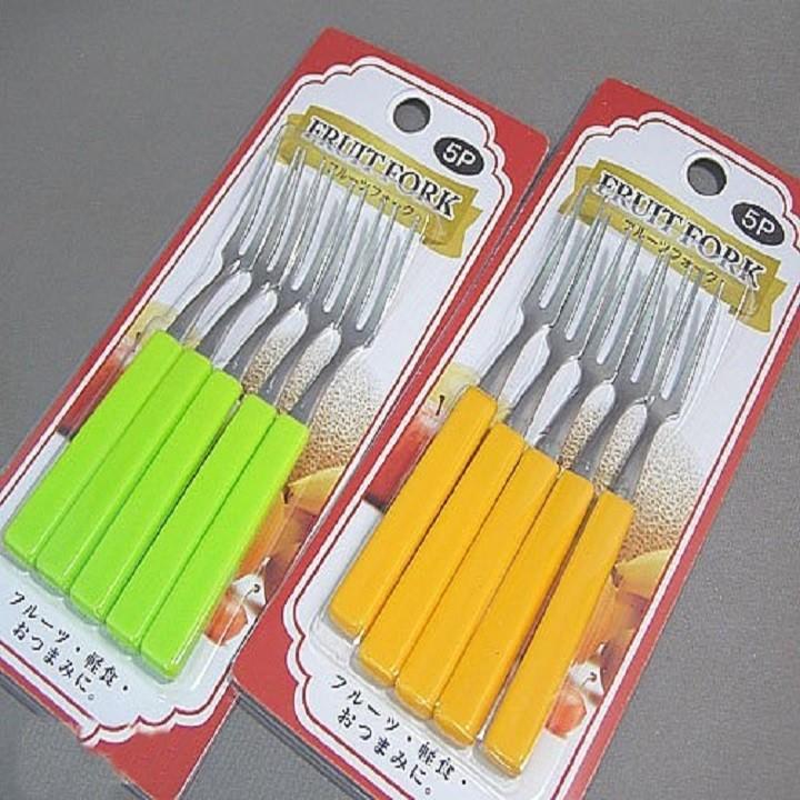 [HCM]SET 5 NĨA INOX ECHO CÁN NHỰA DÙNG ĐỂ ĂN TRÁI CÂY