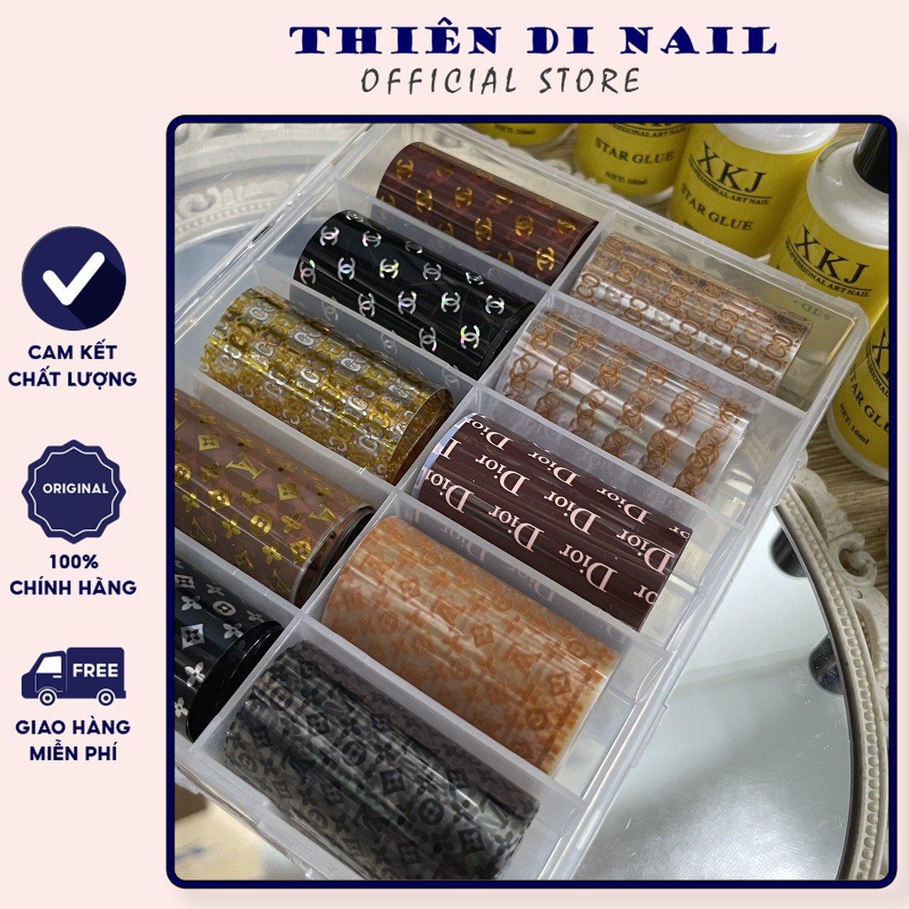 Foil nail hoạ tiết thương hiệu