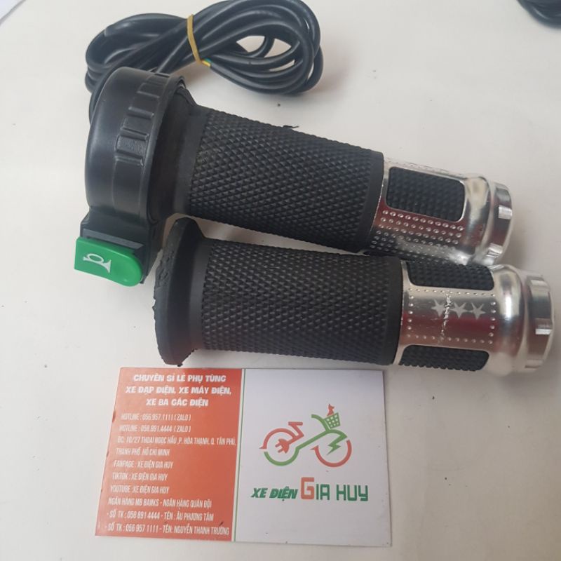 Tay ga 1 nút kèn màu tay ga xe đạp điện xe đạp điện gia huy