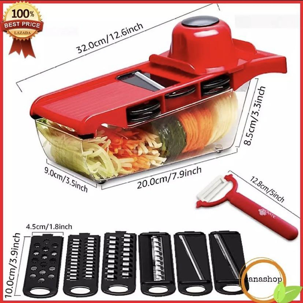 Bộ dụng cụ cắt gọt rau củ quả đa năng 6 in 1, dụng cụ nạo rau củ thành dạng sợi, máy thái rau củ quả đa năng, dụng cụ bào sợi, thái lát, cắt rau củ quả đa năng.