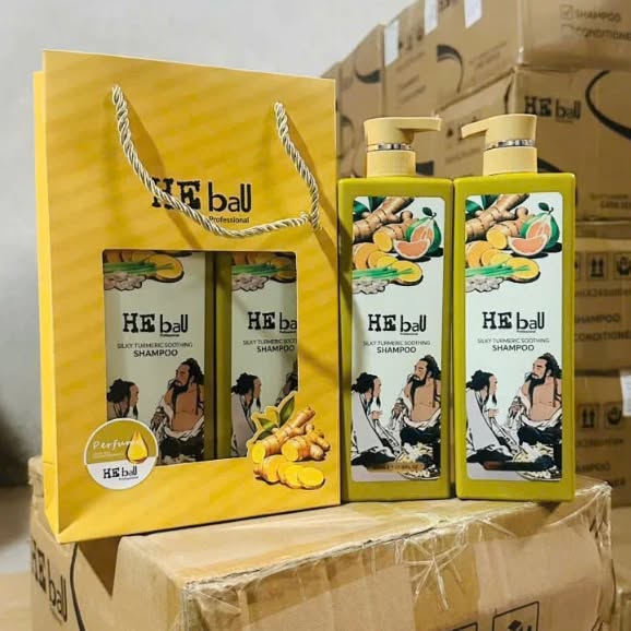 Dầu gội xả he bau gừng bưởi xả 800ml giảm rụng nhanh mọc tóc con mượt tóc 800ml