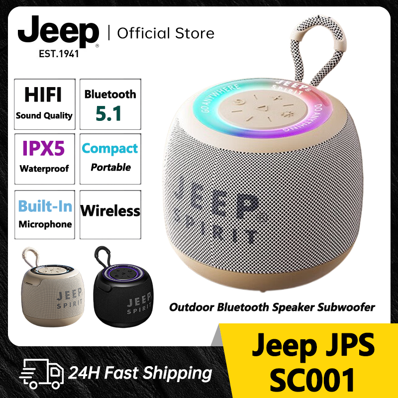 Loa Bluetooth Jeep, Loa Bluetooth ngoài trời chống nước IPX5 Loa siêu trầm không dây di động có khả năng giảm tiếng ồn HD, Loa âm thanh vòm nổi 3D, dành cho ngoài trời, Đi xe đạp