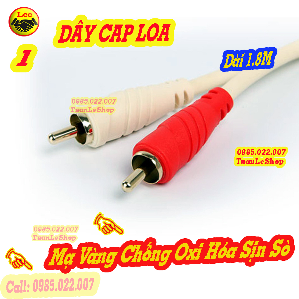 DÂY CÁP LOA – DÂY KẾT NỐI CHOSEAL 2 AV - 2 AV - DÂY HOA SEN 2 ĐẦU – GIẮC LOA - GIÁ 01 DÂY 1.8M