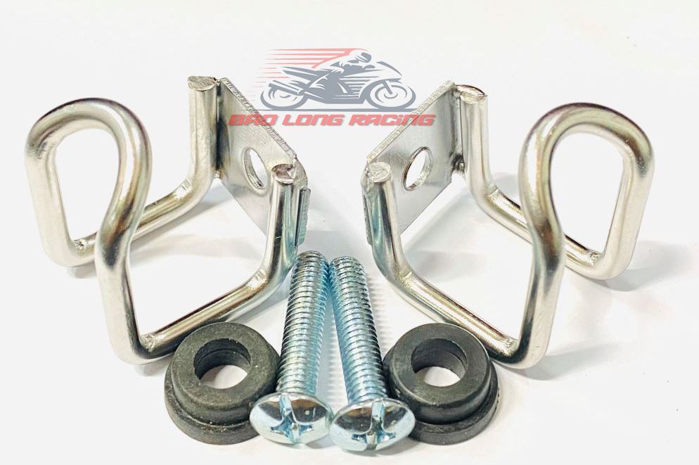 Combo 2 móc treo đồ chữ U Inox TRẮNG gắn xe máy tiện ích siêu rẻ