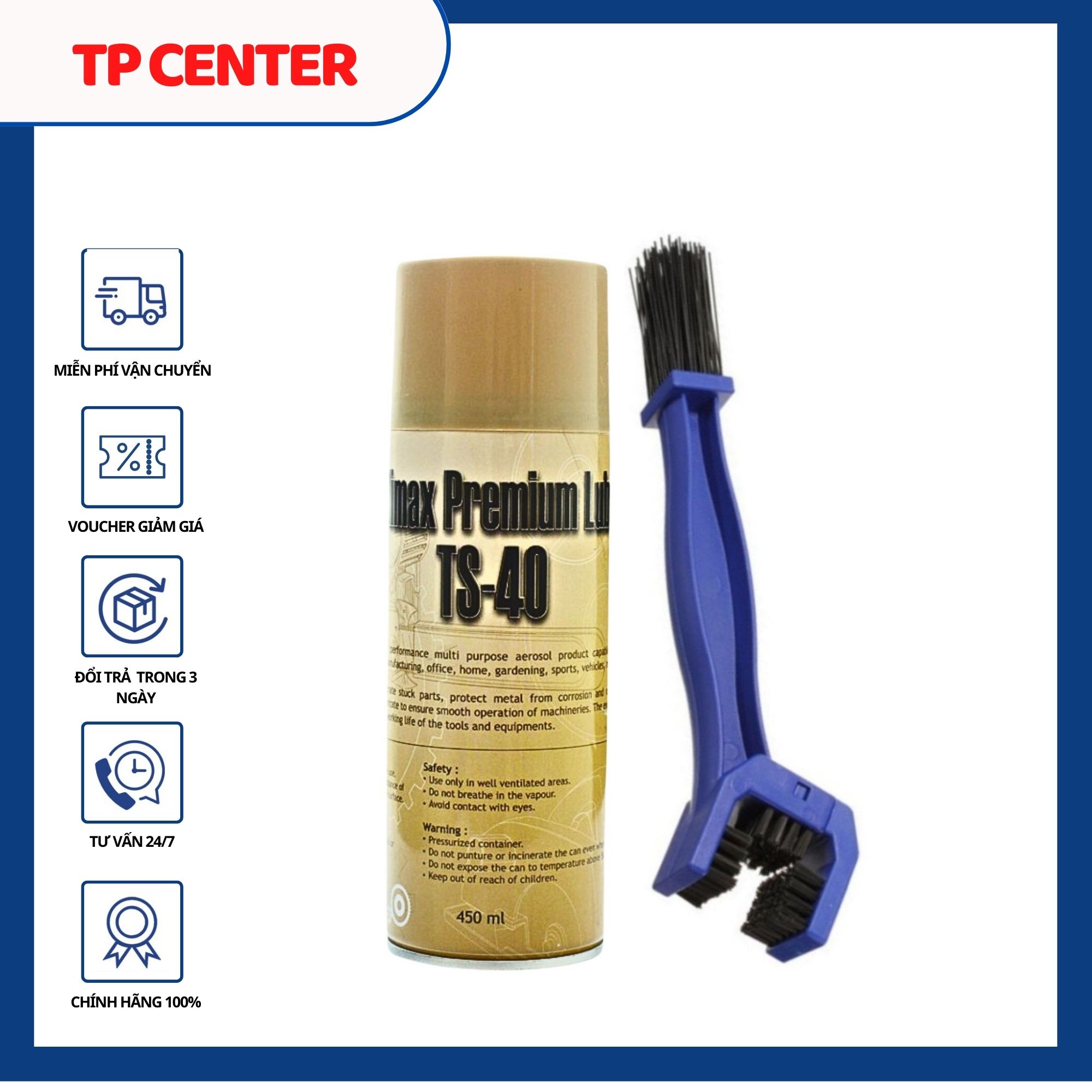 Chai xịt vệ sinh sên ts - 40 450ml tặng bàn chải vệ sinh sên 3d