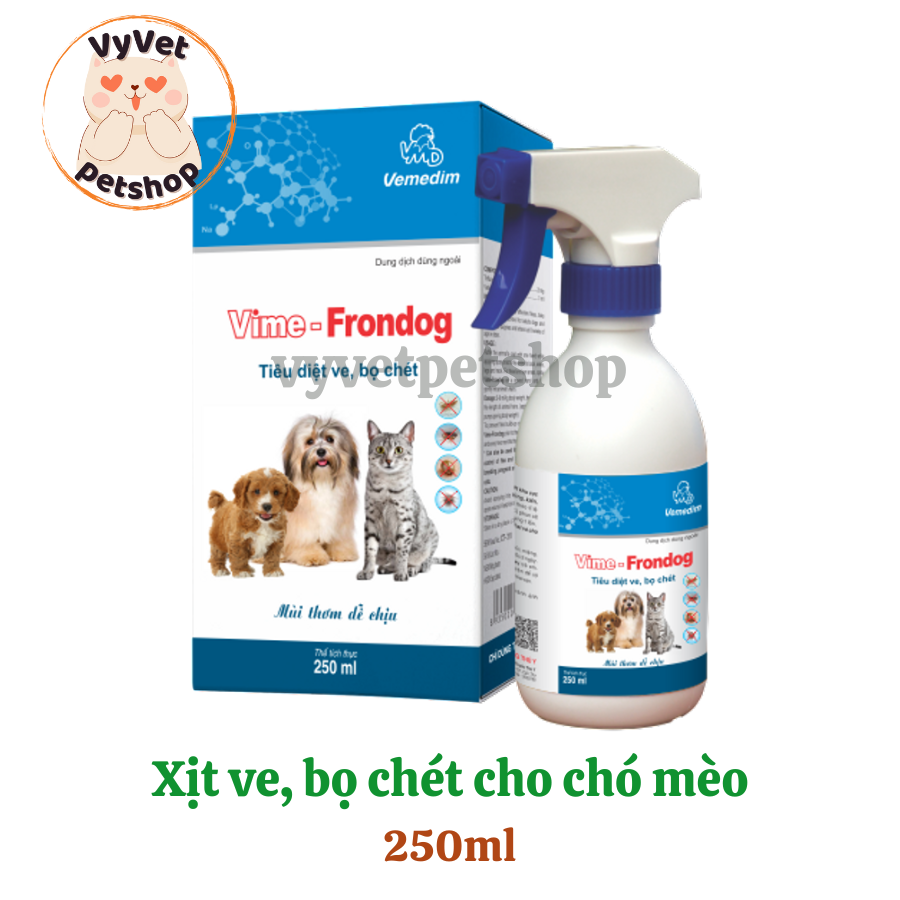 Xịt ve, bọ chét Vime - Frondog 250ml cho chó mèo
