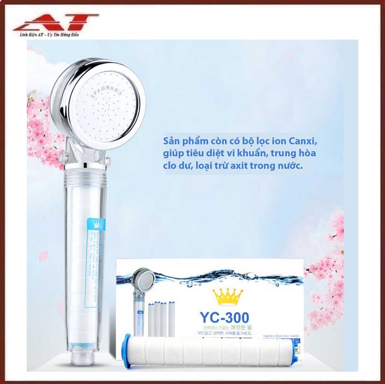 Vòi sen YC-300 tăng áp lõi lọc nước khử khuẩn Hàn Quốc