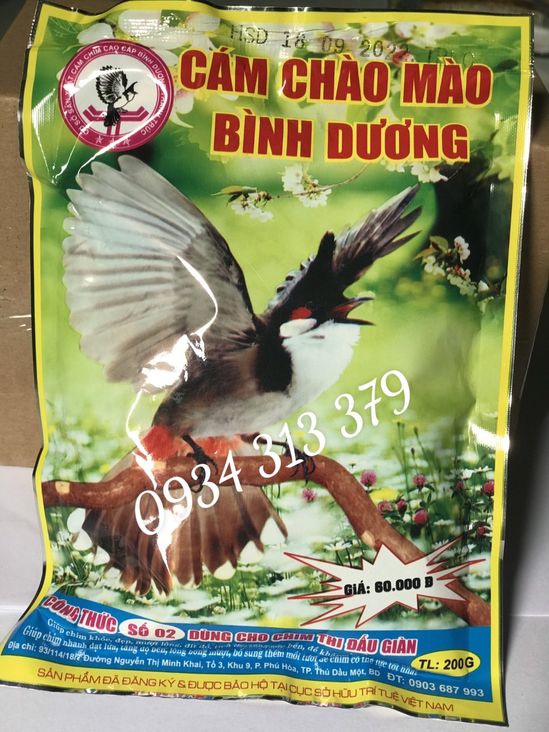 Cám chào mào bình dương, cám bình dương gói 200g