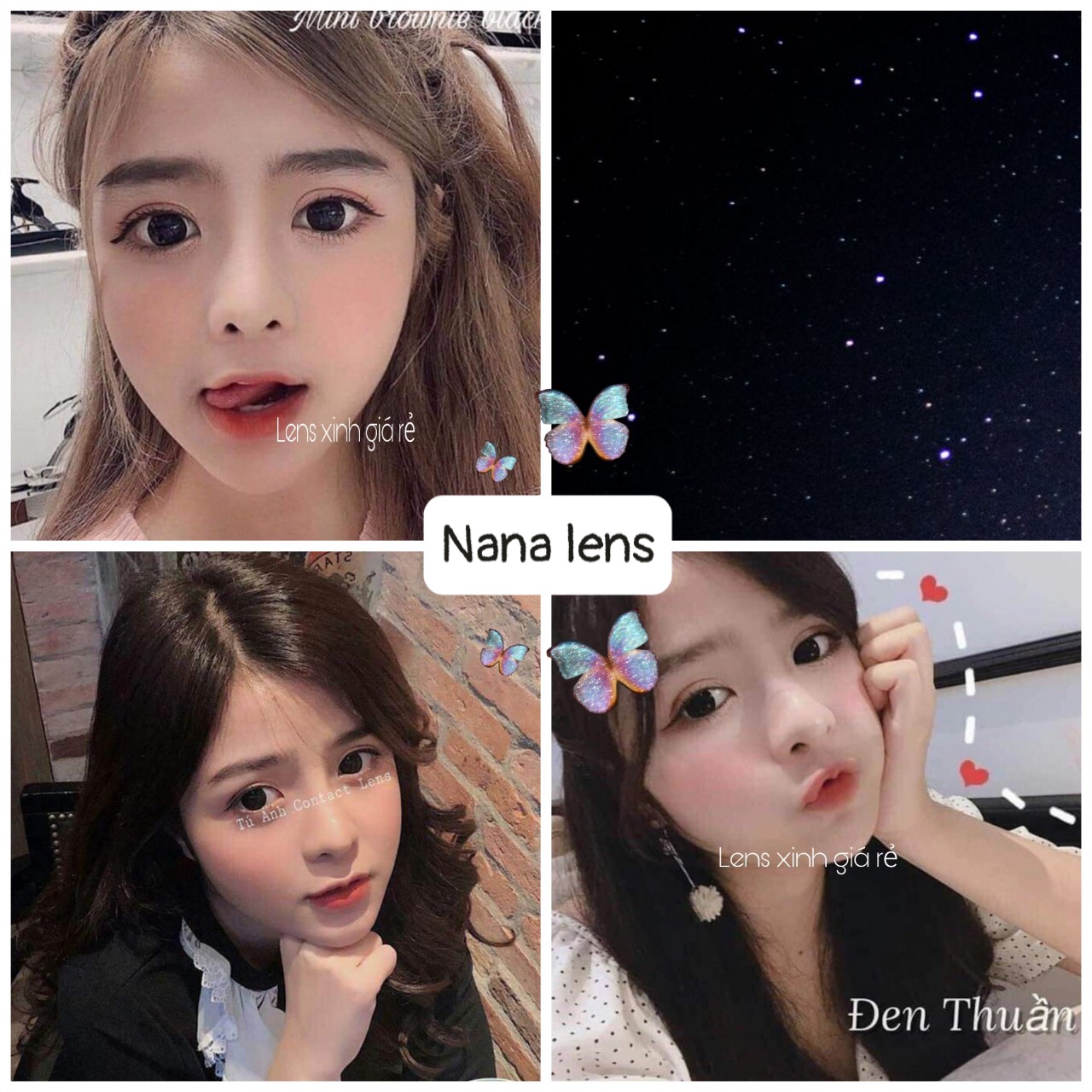 [Bán chạy]Lens - Kính áp tròng đen giãn tròng to sử dụng 12 tháng (có đủ độ từ 0 đến 6 độ) đeo êm không cộm mắt to tròn như búp bê tặng kèm khay đựng - Nana lens