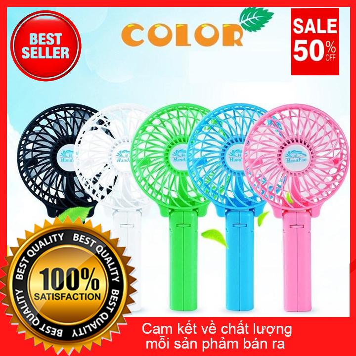 Quạt cầm tay mini cực mát - quạt điện mini cầm tay tặng kèm pin và cáp sạc