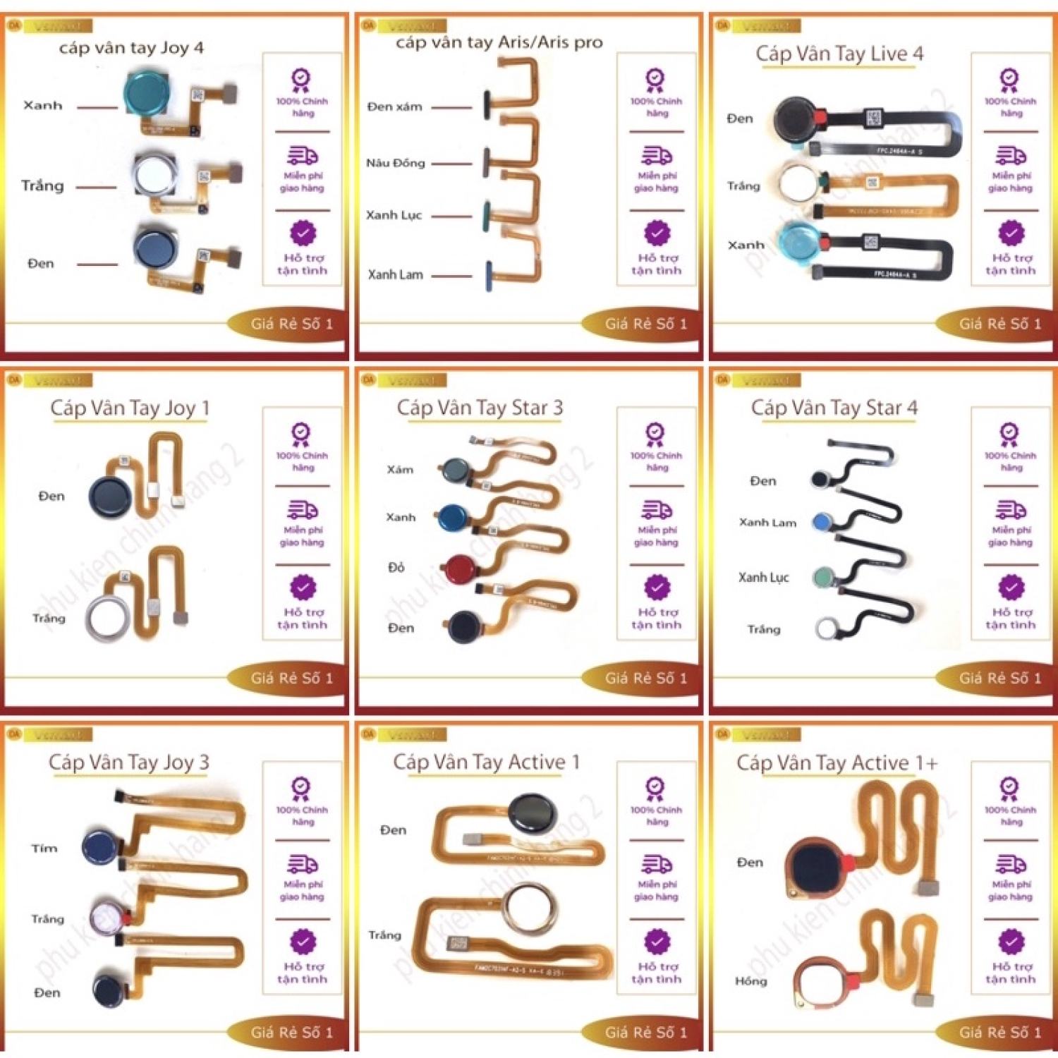 Cáp vân tay vsmart chính hãng các loại aris/arispro-live5-joy4-joy3-active3-active1+-active1-joy2-joy1+-joy1-star5-star4