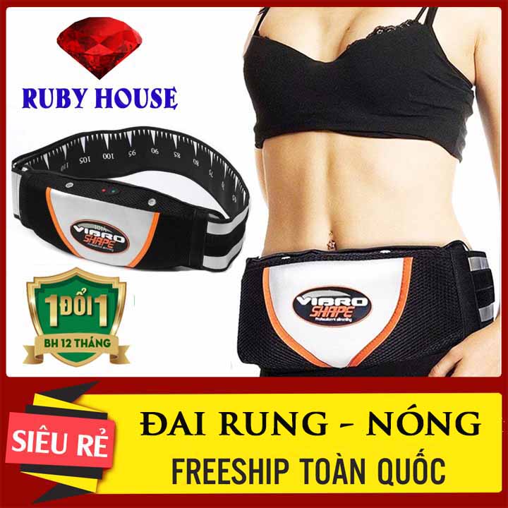 Đai rung nóng giảm cân Vibro Shape, đai massage giảm béo toàn thân cực hiệu quả, máy rung giảm mỡ bụng có nóng Vibro - Ruby House
