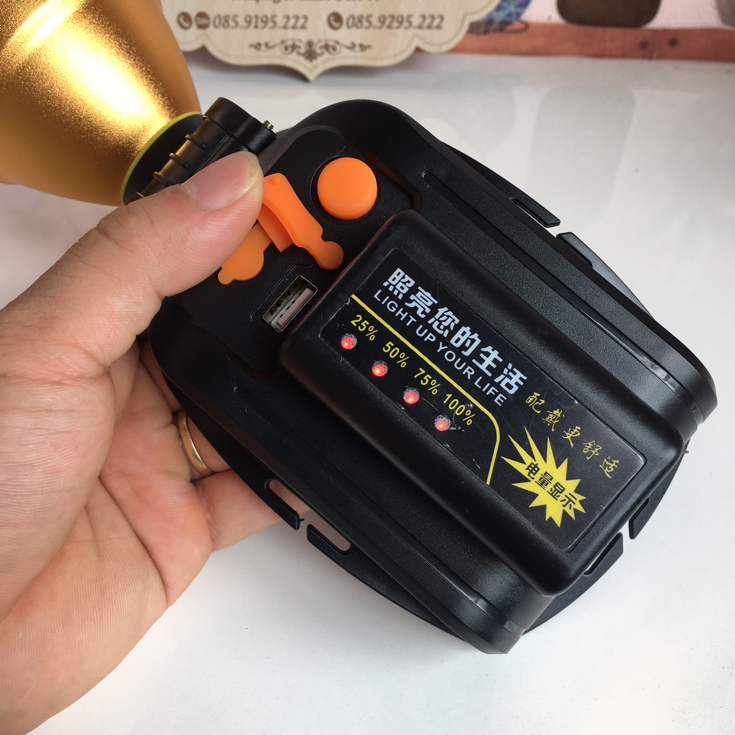 Đèn Đội Đầu Siêu Sáng 500W LS 1835, Hiển Thị Pin, Tích Hợp Cổng Sạc USB, Chiếu Sáng Liên Tục 10H