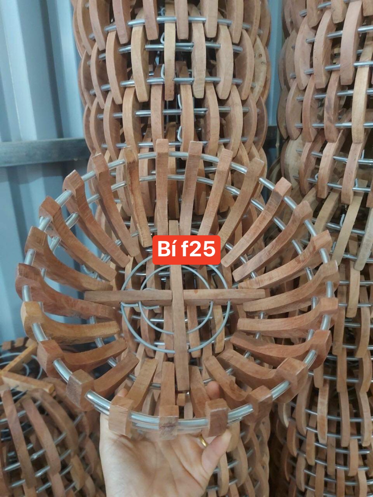 Chậu gỗ trồng lan kiểu Bí Size 25 - tặng lưới lót chậu, móc treo