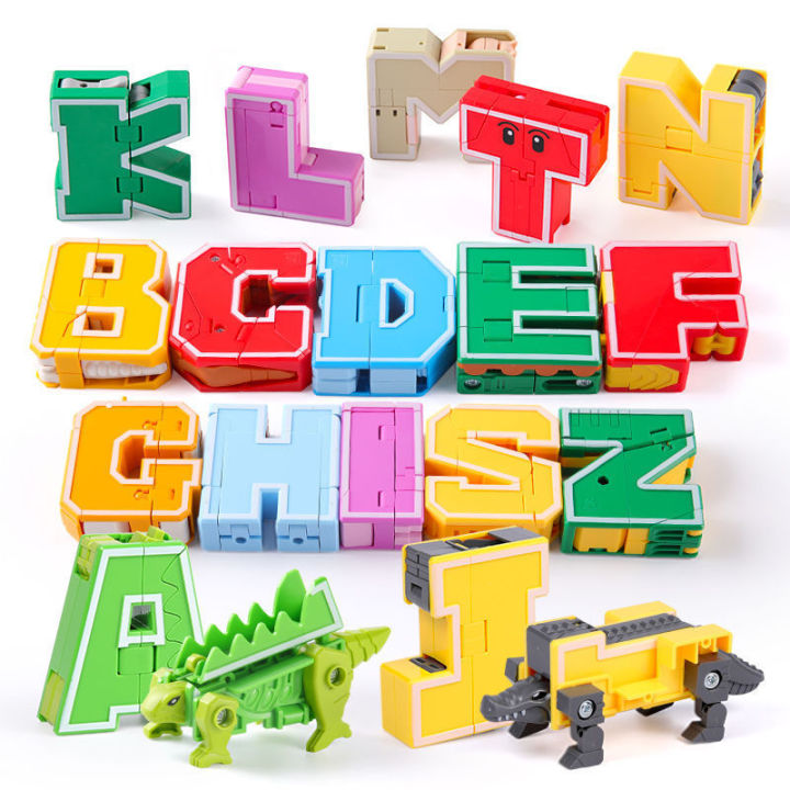 Bảng chữ cái biến hình A-Z Đồ chơi chữ cái Đồ chơi lắp ráp trẻ em - Bằng nhựa ABS an toàn Lego Style Quà tặng bé trai Quà tặng sinh nhật