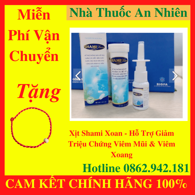 [Tặng Vòng Tay] Xịt Shami Xoan- Hỗ Trợ Viêm Xoang Mũi Dị Ứng Bằng Công Nghệ Mới- AN001