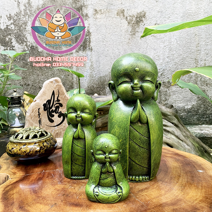 Chú tiểu đáng yêu chắp tay trang trí hồ cá, thuỷ sinh, tiểu cảnh, bán cạn, terrarium