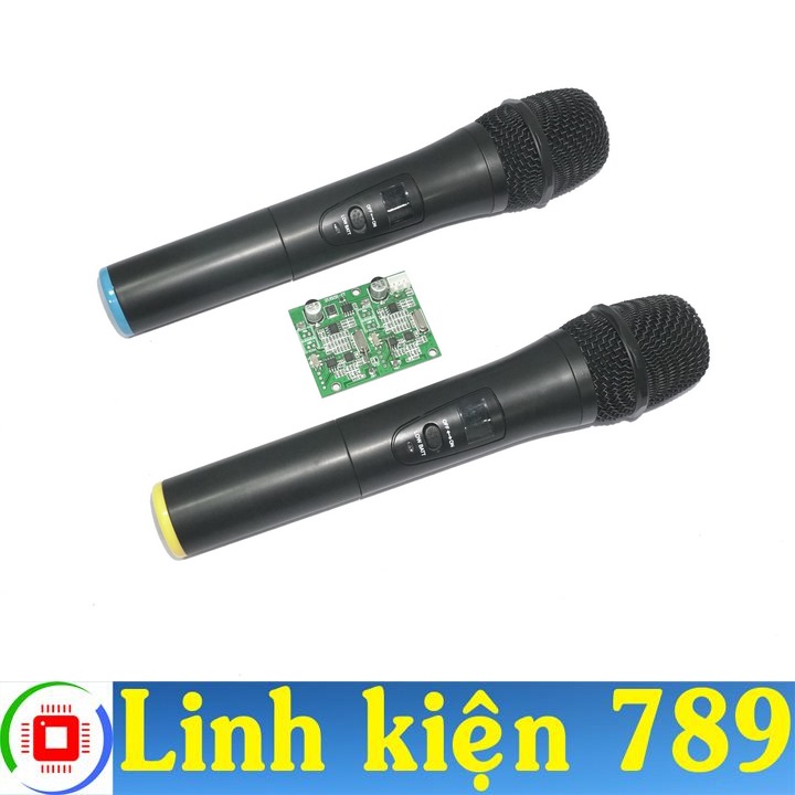 Micro không dây UHF màu đen (2 MIC ) - Linh Kiện 789