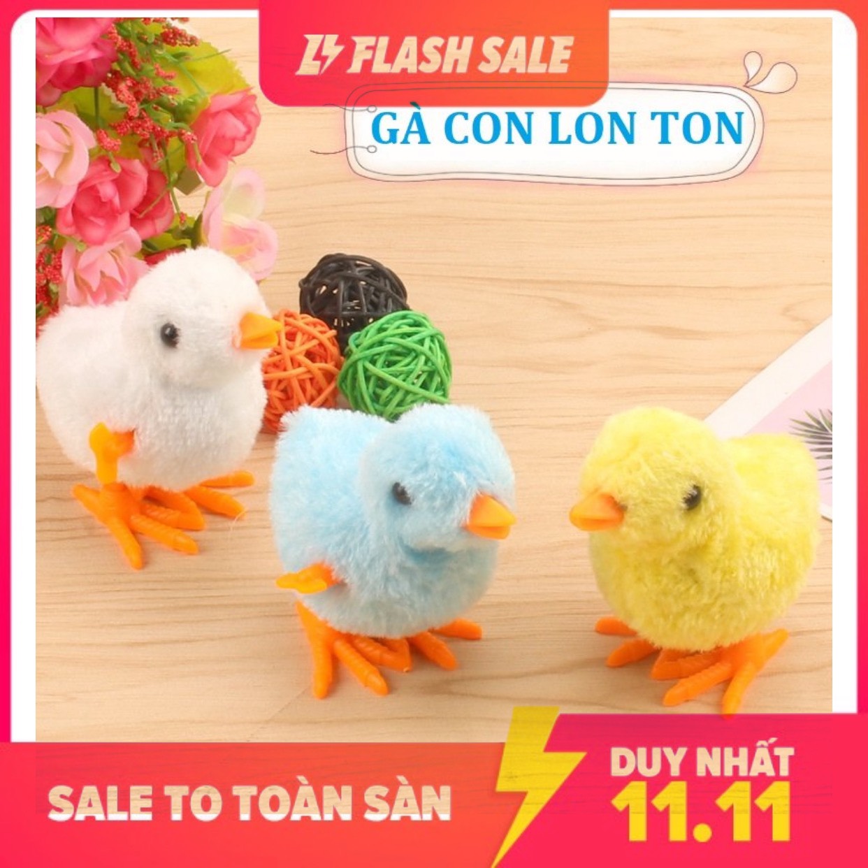 [HCM][CÓ VIDEO] Đồ chơi gà con vặn dây cót nhảy lon ton trong nhà