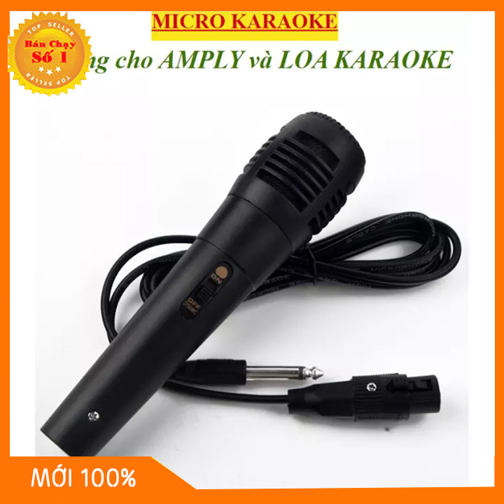 (Giá Siêu Huỷ Diệt) Micro Karaoke Có Dây Cao Cấp Giá Rẻ Cho Tất Cả Loại Loa Bluetooth Hoặc Amly Gia Đình