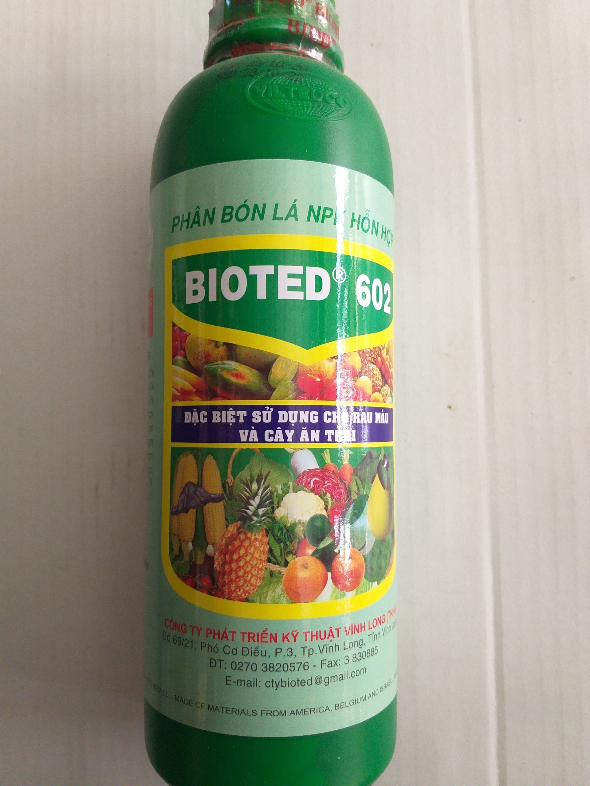Phân bón lá BIOTED 602 - Chuyên rau màu và cây ăn trái - Chai 1 lít - bioted602