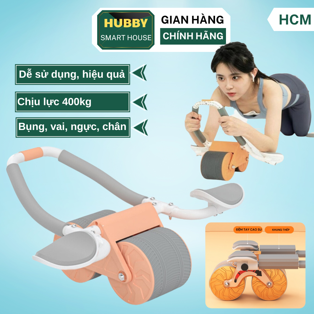 Con lăn trợ lực, con lăn tập bụng thế hệ mới 2 bánh thiết kế mới có chỗ để tay tiện dụng, con lăn tập cơ bụng chất liệu cao cấp, con lăn tập cơ bụng 2 bánh, con lăn tập bụng cho nữ