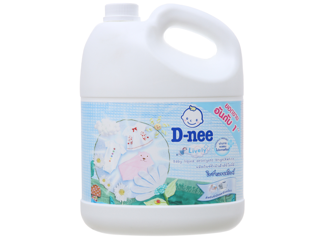 Nước giặt cho bé D-nee Lively trắng hương phấn cho bé can 3 lít