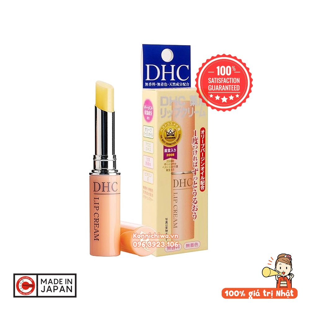 Son Dưỡng Môi DHC Lip Cream 1,5g - Son dưỡng không màu, chống nẻ, giảm thâm môi hàng chuẩn nội địa Nhật Bản