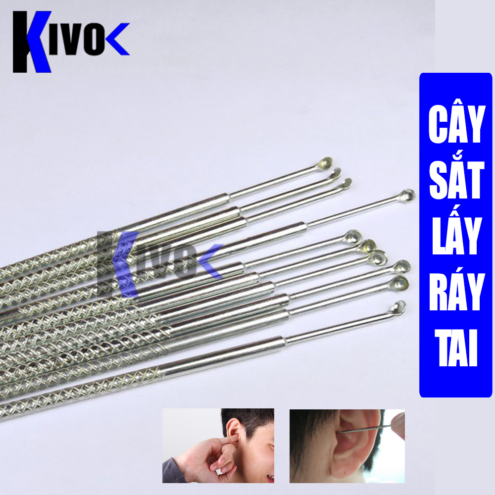 [COMBO 10CÂY] Bộ Lấy Ráy Tai Inox - Dụng Cụ Ngoáy Tai Móc Lỗ Tai Tiện Ích - Kivovi