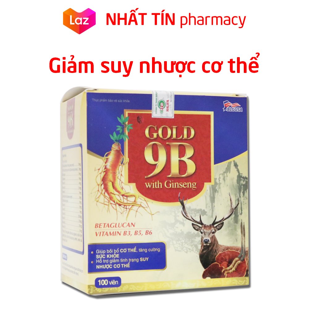 Vitamin B tổng hợp 9B Gold With ginseng thảo dược nhân sâm linh chi tăng
