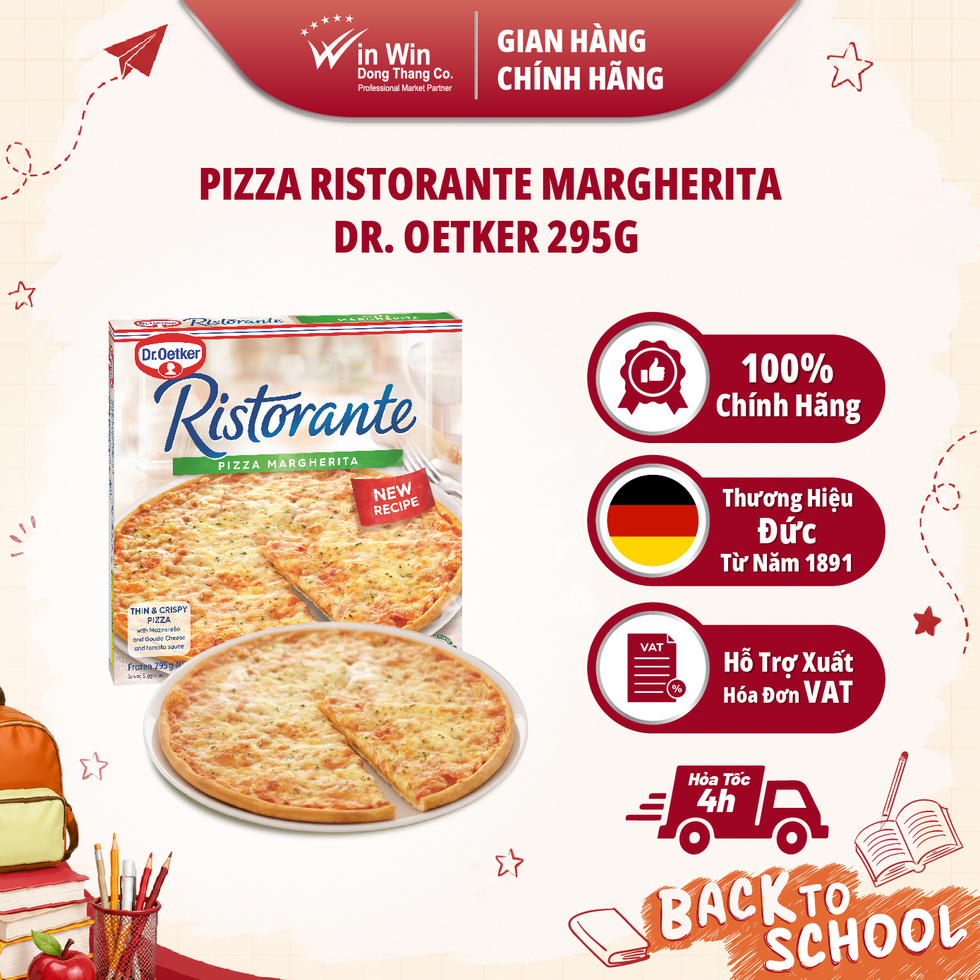Pizza Ristorante Margherita Dr. Oetker 295g - Nhập Khẩu Đức | Dr.Oetker Ristorante Pizza Margherita 295g