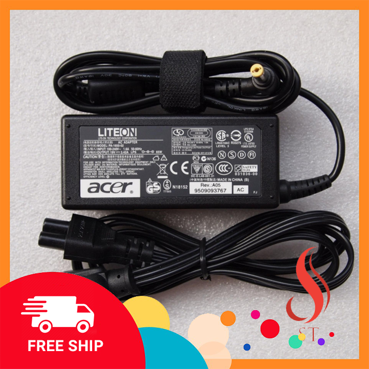 [NEW] Sạc Laptop Acer 4710 4736 4310 5742 5738 452 ❤️FREESHIP❤️ (Màu Đen) (19V-3.42A)