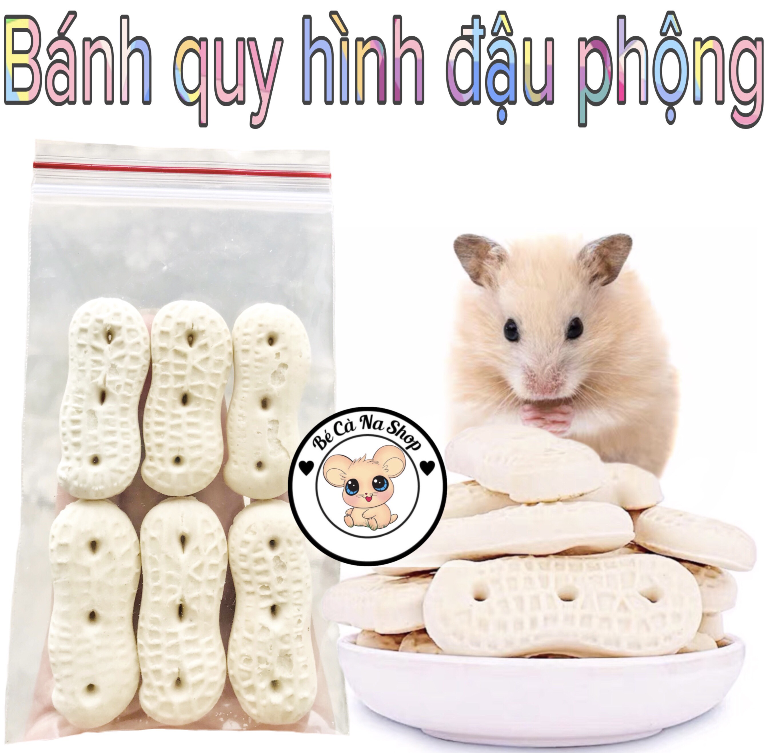 bánh quy cokkies đậu phộng , thức ăn bánh cho hamster , thỏ bọ sóc ... (bé cà na)