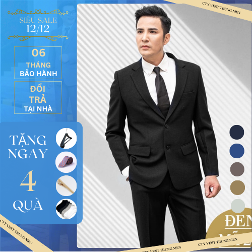 bộ vest trung niên, bộ quần áo vest nam trung niên lịch lãm đứng tuổi