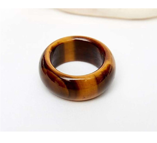 [HCM]Nhẫn đá thạch anh mắt hổ vàng nâu mệnh thổ kim ( BẢN LỚN )hàng chụp thực tế