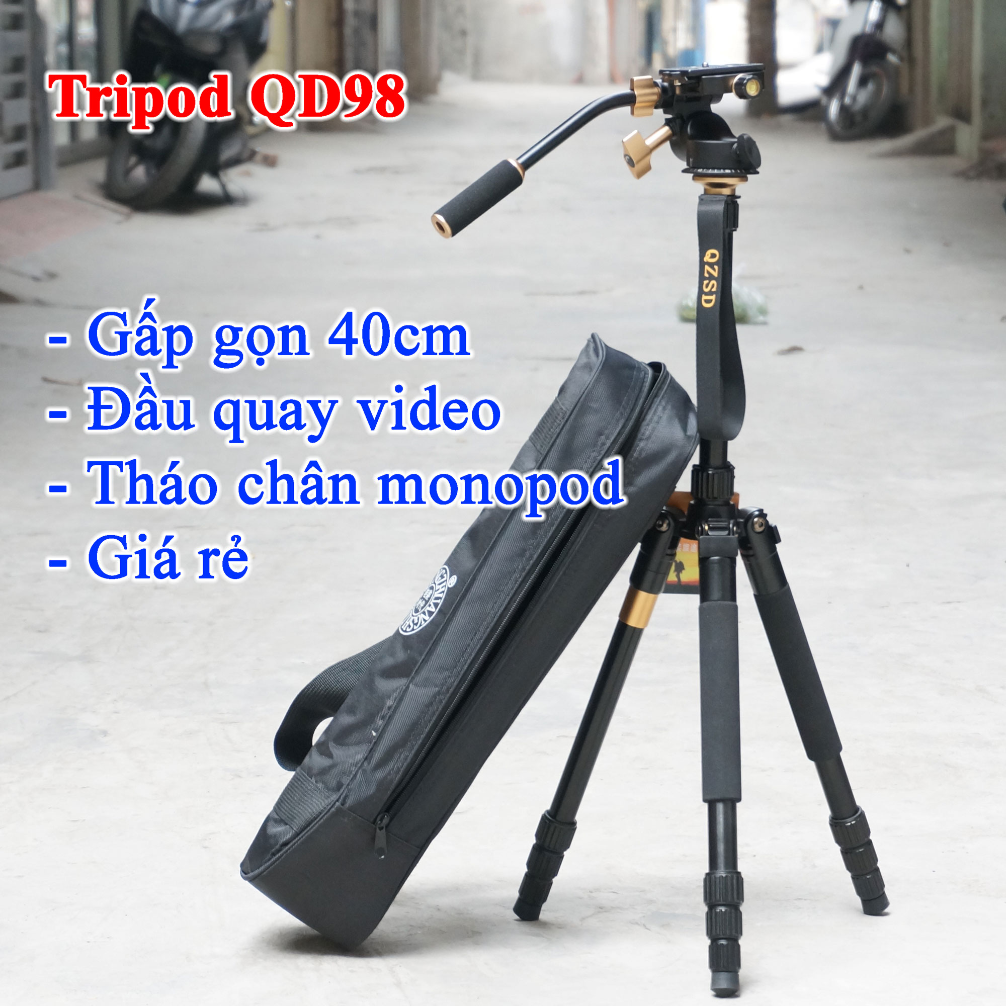 Chân máy ảnh quay video QD98 nhỏ gọn giá tốt