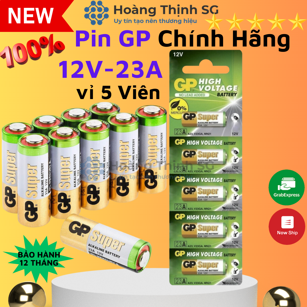 Pin 12V 23A GP Chính Hãng, dùng cho chuông cửa, điều khiển cửa cuốn