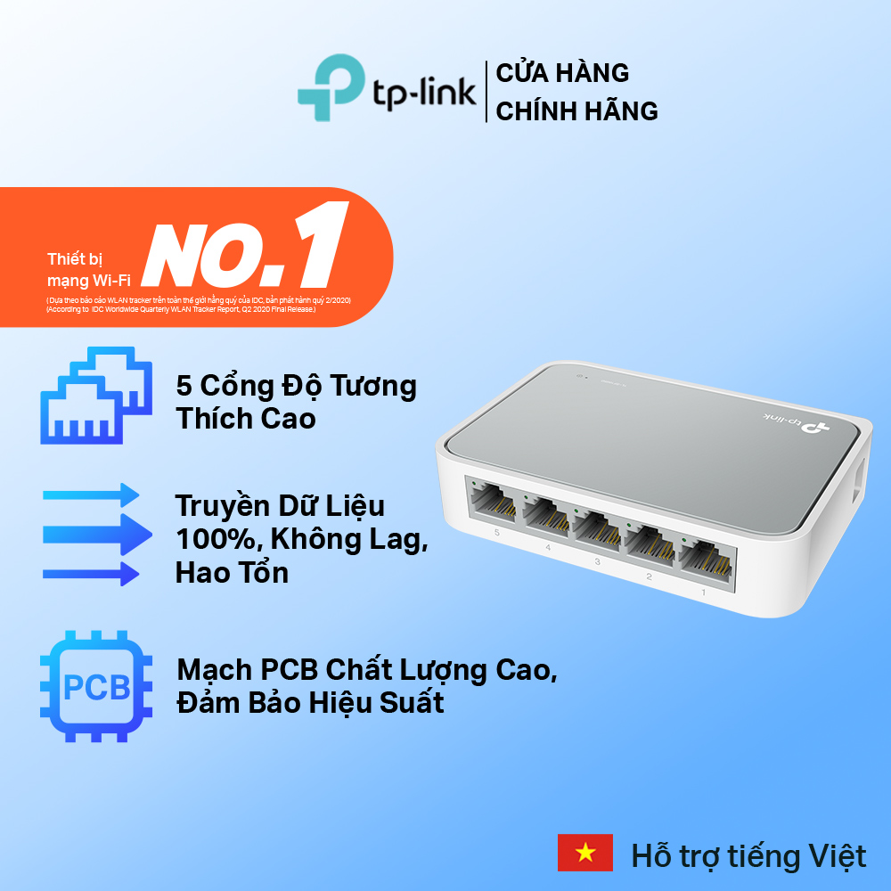 Bộ Chia Tín Hiệu TP-Link TL-SF1005D Switch Để Bàn 5 Cổng 10/100Mbps - Hãng phân phối chính thức