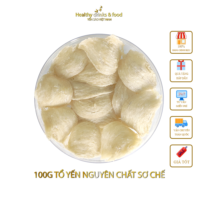 Yến sào khánh hòa nguyên tổ sơ chế sanvinest. giữ nguyên hình dạng tổ yến, tổ yến đã sơ chế sạch lông bên ngoài, bên trong tổ vẫn còn ít lông.